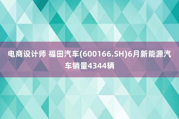 电商设计师 福田汽车(600166.SH)6月新能源汽车销量4344辆