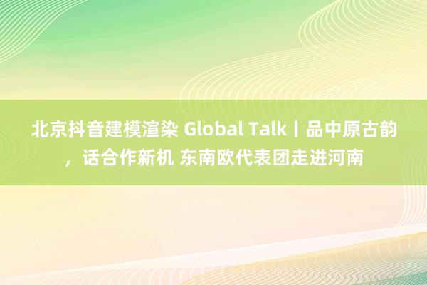 北京抖音建模渲染 Global Talk丨品中原古韵，话合作新机 东南欧代表团走进河南